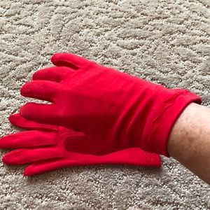 Vintage red hot evening gloves